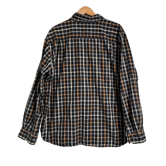 Men’s Carhartt Relaxed Fit Flannel Button Down Shirt Plaid Casual Long Sleeve 2X - Picture 2 of 5